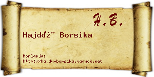 Hajdú Borsika névjegykártya